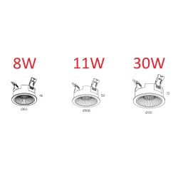 BPM KLIMT FIX 20135 recessed luminaire with a white, black LED frame