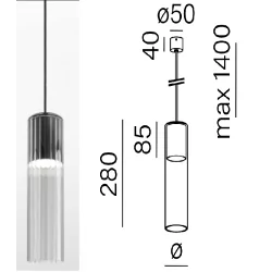 AQFORM MODERN GLASS Tube LED 230V suspended 50476, 50535