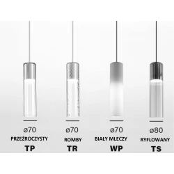 AQFORM MODERN GLASS Tube GU10 zwieszany 50470, 50529 wiszaca tuba