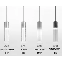 AQFORM MODERN GLASS Tube E27 suspended 50473, 50532