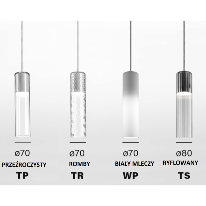 AQFORM MODERN GLASS Tube E27 suspended 50473, 50532