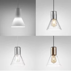 AQFORM MODERN GLASS Flared E27 zwieszany 50474, 50533 szklany stożek