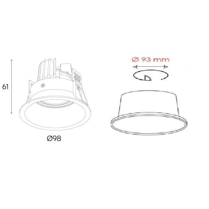 BPM KONI 3161.02 white, black, gray MR16 12V, GU10 230V, LED 8W