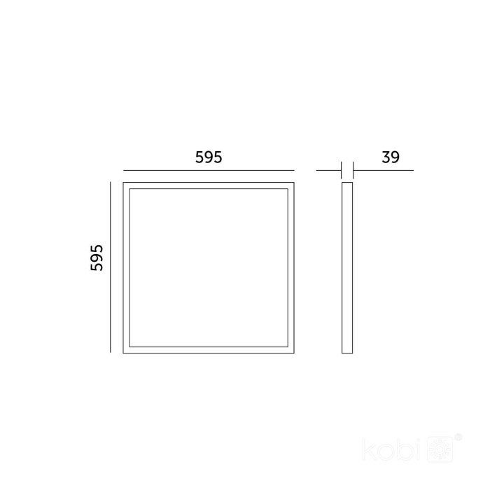 KOBI Panel LED BRISBANE 60x60 36W CZARNY, BIAŁY 4000K IP20 kwadrat
