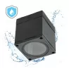 Kobi QUERK outdoor lamp, black, surface-mounted, GU10, IP54, square, round