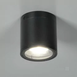 Kobi QUERK outdoor lamp, black, surface-mounted, GU10, IP54, square, round