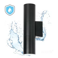 Kobi QUERK 3 outdoor wall lamp 2xGU10 IP54 black, up and down