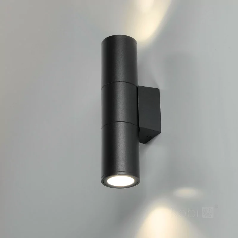 Kobi QUERK 3 outdoor wall lamp 2xGU10 IP54 black, up and down