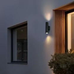 Kobi QUERK 3 outdoor wall lamp 2xGU10 IP54 black, up and down