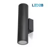 Kobi QUERK 3 outdoor wall lamp 2xGU10 IP54 black, up and down