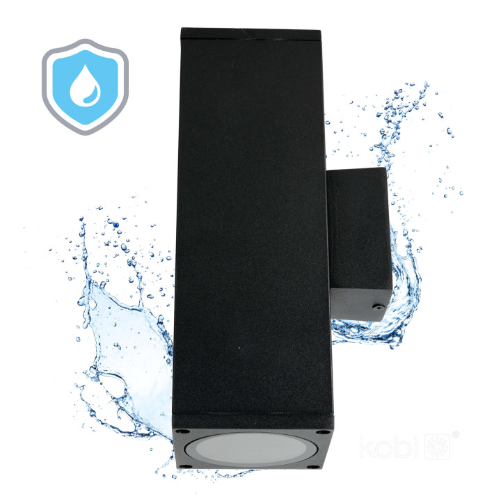 Kobi QUERK 4 double-sided outdoor wall lamp IP54 2x GU10, black
