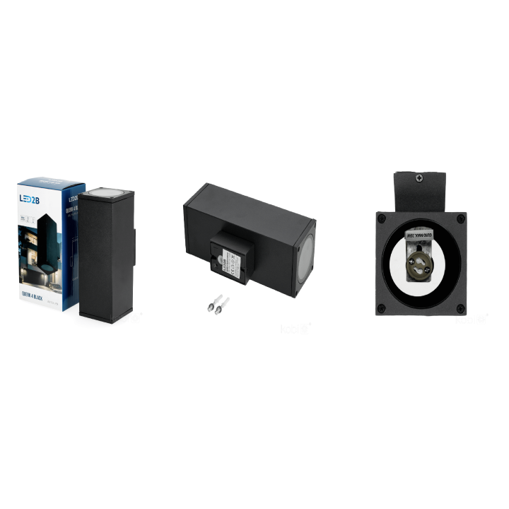 Kobi QUERK 4 double-sided outdoor wall lamp IP54 2x GU10, black