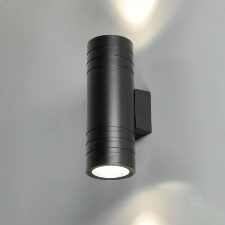 Kobi QUERK 5 double-sided wall lamp IP54, black, GU10 aluminum, glass Kobi QUERK 5 double-sided wall lamp IP54, black, GU10 aluminum, glass