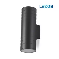 Kobi QUERK 5 double-sided wall lamp IP54, black, GU10 aluminum, glass
