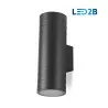 Kobi QUERK 5 double-sided wall lamp IP54, black, GU10 aluminum, glass