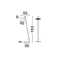 LUCES VIBORAL LE44526/7 LED floor lamp 30W black, gold 3000K