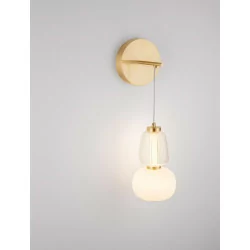 LUCES ARROYOS LE44493 elegant hanging wall lamp, glass and metal, gold