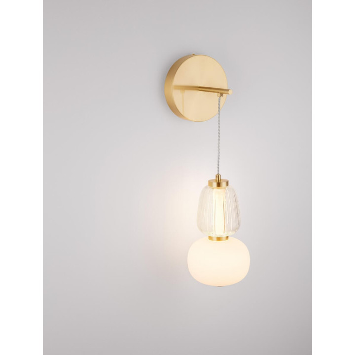 LUCES ARROYOS LE44493 elegancki kinkiet wiszący, szkło i metal, złoty