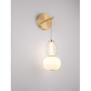 LUCES ARROYOS LE44493 elegant hanging wall lamp, glass and metal, gold