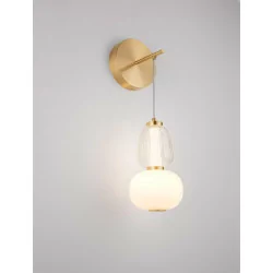 LUCES ARROYOS LE44493 elegant hanging wall lamp, glass and metal, gold
