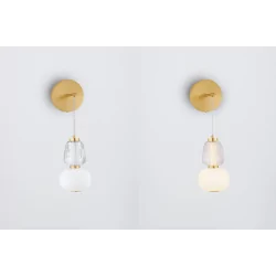 LUCES ARROYOS LE44493 elegant hanging wall lamp, glass and metal, gold