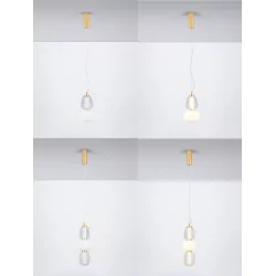 LUCES ARROYOS LE44494/5 elegant LED hanging lamp gold 2 sizes