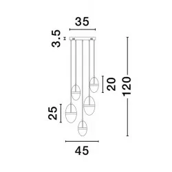 LUCES ARENA LE44331 złota lampa wisząca LED 3000K 59W elegancki design