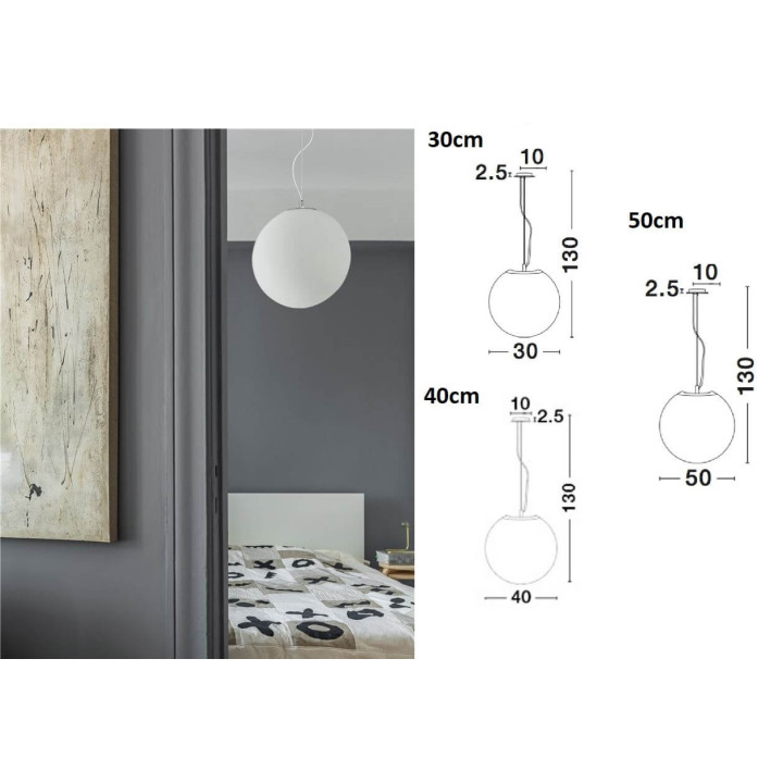 LUCES LLORET LE42933/4/5 lampa wisząca biała kula