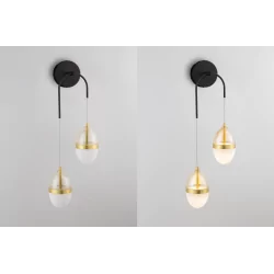 LUCES ARENA LE44334 złoty kinkiet LED 24W 3000K, szkło/metal, IP20