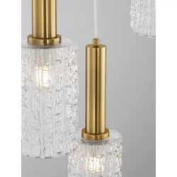 LUCES OROYA LE44336/7 złota lampa wisząca w 2 rozmiarach, szkło/metal