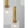 LUCES OROYA LE44336/7 złota lampa wisząca w 2 rozmiarach, szkło/metal