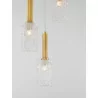 LUCES OROYA LE44336/7 złota lampa wisząca w 2 rozmiarach, szkło/metal