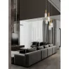 LUCES OROYA LE44336/7 złota lampa wisząca w 2 rozmiarach, szkło/metal