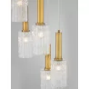 LUCES OROYA LE44336/7 złota lampa wisząca w 2 rozmiarach, szkło/metal