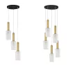 LUCES OROYA LE44336/7 złota lampa wisząca w 2 rozmiarach, szkło/metal