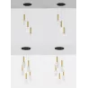 LUCES OROYA LE44336/7 złota lampa wisząca w 2 rozmiarach, szkło/metal