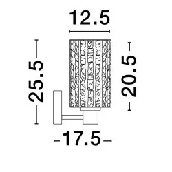 LUCES OROYA LE44339 elegancki kinkiet złoty, E27, szkło/metal