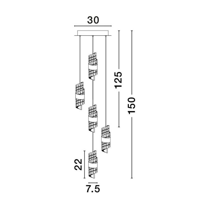 LUCES PAITA LE44351 elegancka lampa wisząca złota LED 3000K 41W IP20