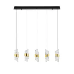LUCES PAITA LE44352 gold LED hanging lamp, metal/acrylic, IP20