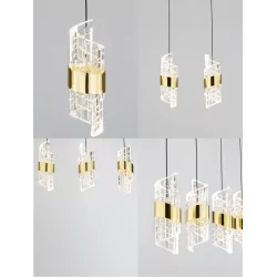 LUCES PAITA LE44352 złota lampa wisząca LED, metal/akryl, IP20