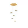 LUCES MINEROS LE44582 lampa wisząca złota 5 kloszowa LED 32W, 3000K