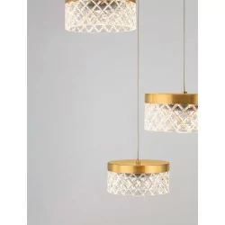 LUCES MINEROS LE44582 lampa wisząca złota 5 kloszowa LED 32W, 3000K