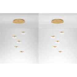 LUCES MINEROS LE44582 lampa wisząca złota 5 kloszowa LED 32W, 3000K