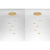 LUCES MINEROS LE44582 lampa wisząca złota 5 kloszowa LED 32W, 3000K
