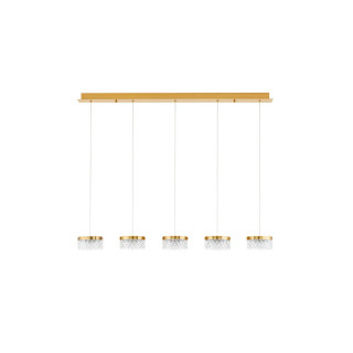 LUCES MINEROS LE44583 pendant lamp with 5 lamps, gold LED, 32W, 3000K