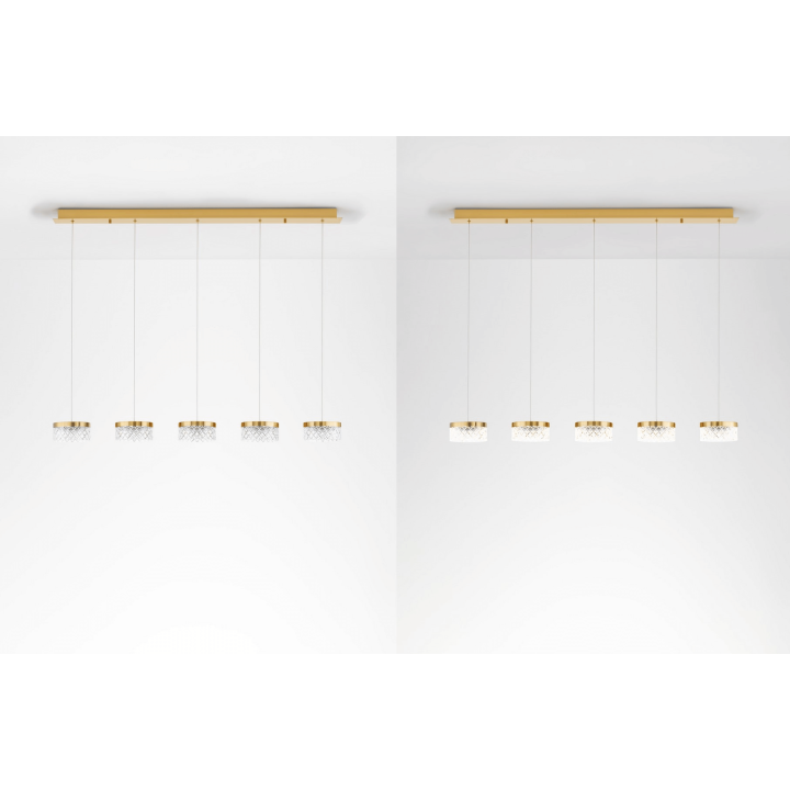LUCES MINEROS LE44583 pendant lamp with 5 lamps, gold LED, 32W, 3000K