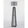LUCES TUMAN LE44364 lampa podłogowa drewno/tkanina, czarny/szary, E27