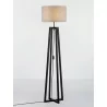 LUCES TUMAN LE44364 lampa podłogowa drewno/tkanina, czarny/szary, E27