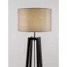 LUCES TUMAN LE44364 lampa podłogowa drewno/tkanina, czarny/szary, E27