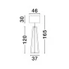 LUCES TUMAN LE44364 floor lamp wood/fabric, black/gray, E27